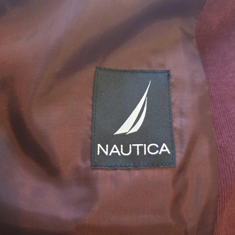 NAUTICA Blazer Mens L Burgundy Mirco Corduroy Modern Sport Coat Grandpa Preppy